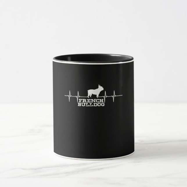 Taza Regalo de perro | Corazón de Bulldog francés (Centro)