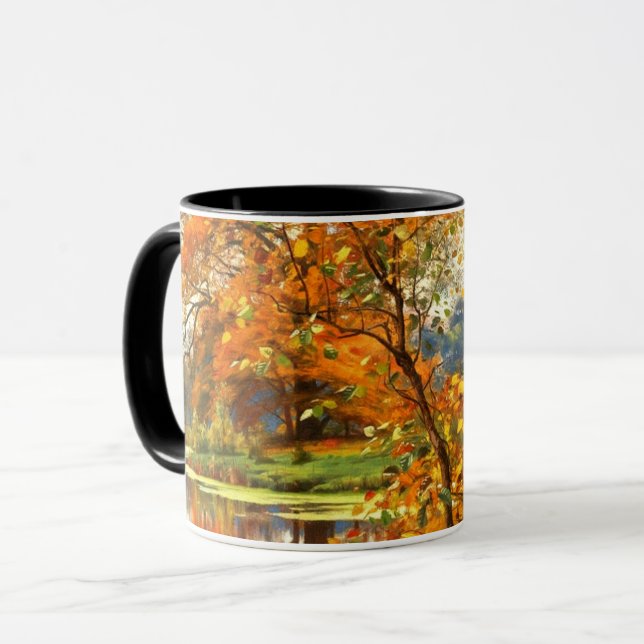 Taza Regalo de pintura del paisaje otoñal (Anverso izquierdo)