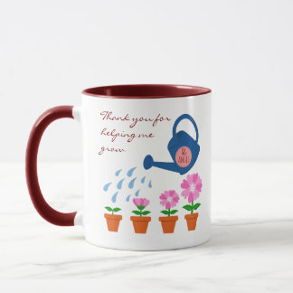 Taza Regalo de planta de flor crece gracias maestro