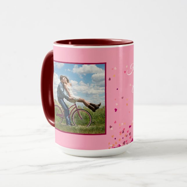 Taza Regalo de PLANTILLA de FOTO personalizado de Valen (Anverso izquierdo)