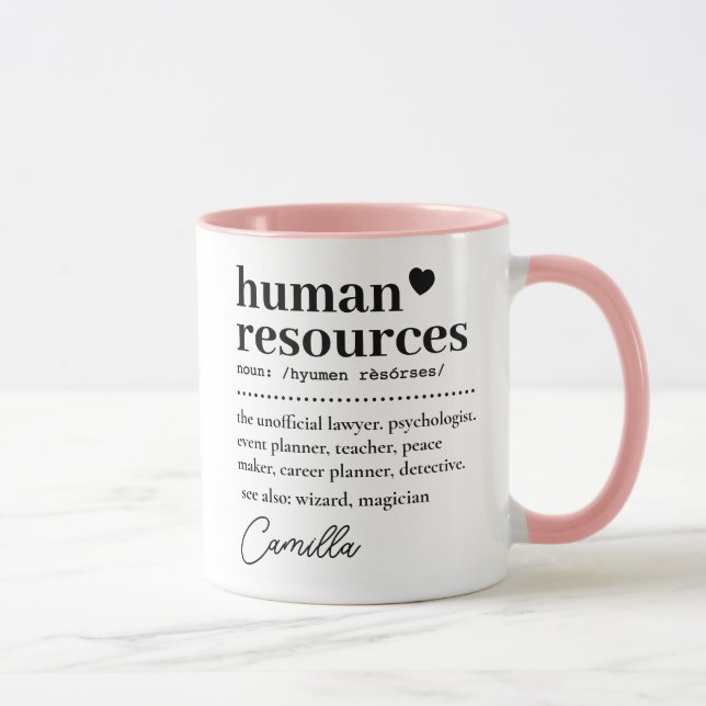 Taza regalo de reconocimiento de recursos humanos, defi (Derecha)