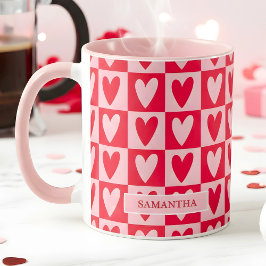 Taza Regalo de San Valentín Corazones Rojo Cereza Clási