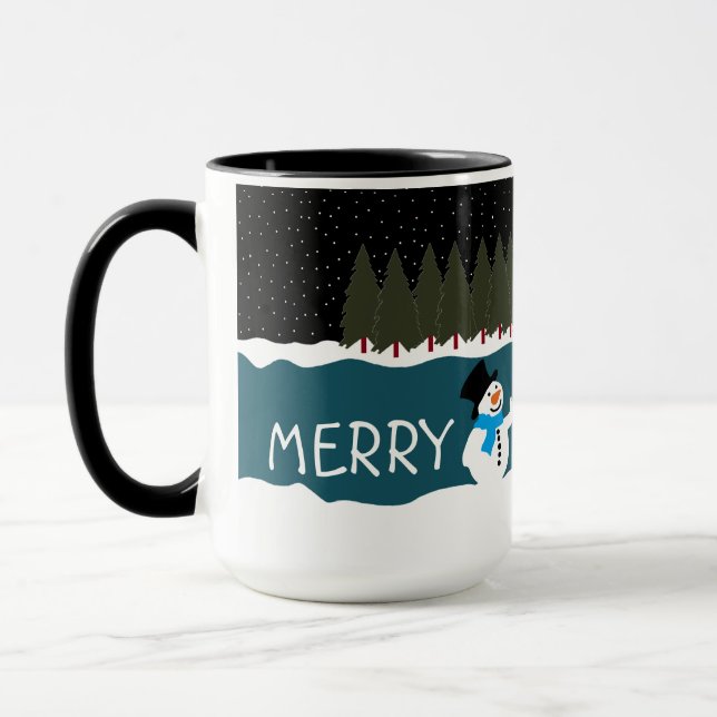 Taza Regalo de Santa a Snowman Merry Xmas Mug (Izquierda)