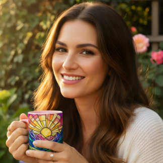 Taza regalo de taza de café de vidrio emplomado co