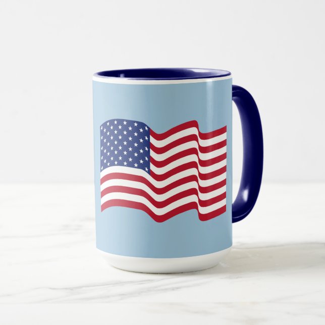 Taza Regalo de tazón de café con bandera estadounidense (Anverso derecho)