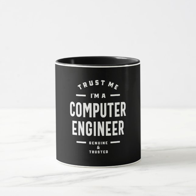 Taza Regalo de títulos de trabajo de ingeniero de compu (Centro)