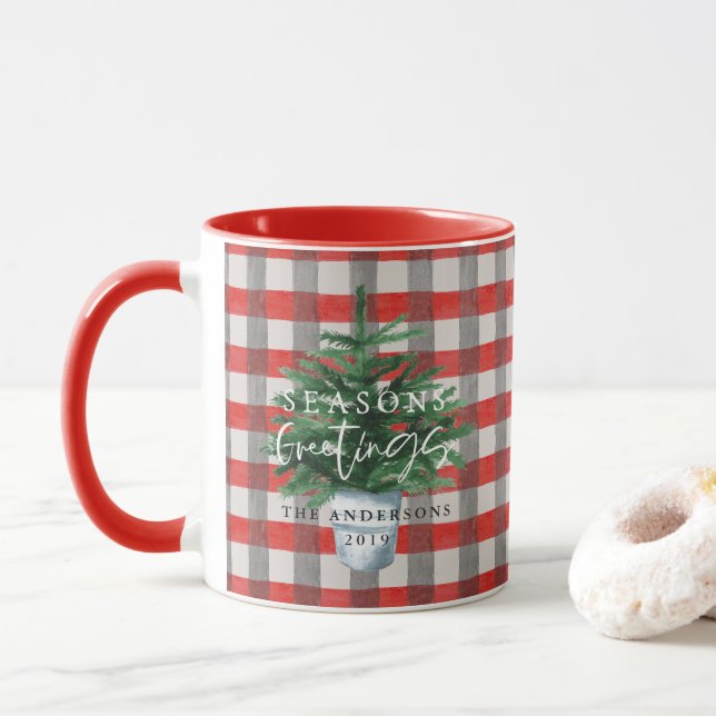 Taza Regalo de vacaciones de los Navidades de los árbol (Con donut)