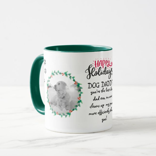 Taza Regalo de vacaciones para papá o mamá del perro añ (Anverso izquierdo)