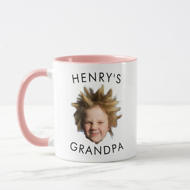 Taza Regalo del abuelo Mug, foto personalizada de cara  (Izquierda)
