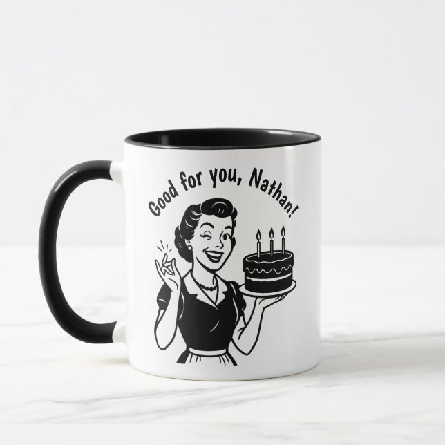 Taza Regalo del cumpleaños retro (Izquierda)