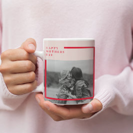 Taza Regalo del Día de la Madre con fotos rosas y rojas