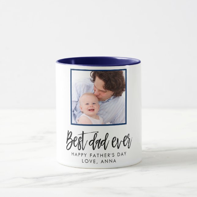 Taza Regalo del Día del Padre Foto Personalizado person (Centro)