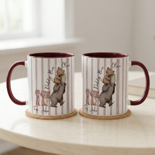 Taza Regalo Del Día Del Padre Osito Papá Rayado Pa