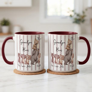 Taza Regalo Del Día Del Padre Osito Papá Rayado Pa