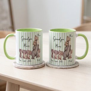 Taza Regalo Del Día Del Padre Oso Papá Rayado Para