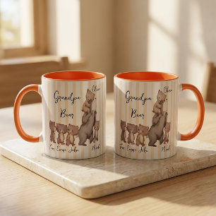 Taza Regalo Del Día Del Padre Oso Papá Rayado Para