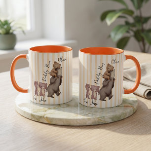 Taza Regalo Del Día Del Padre Oso Papá Rayado Para