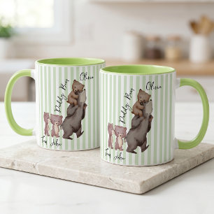 Taza Regalo Del Día Del Padre Oso Papá Rayado Para