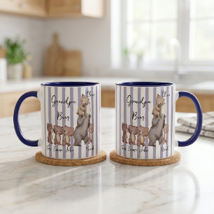 Taza Regalo Del Día Del Padre Oso Papá Rayado Para