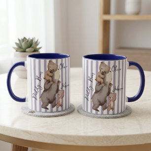 Taza Regalo Del Día Del Padre Oso Papá Rayado Para