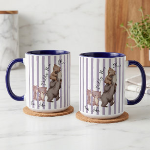Taza Regalo Del Día Del Padre Oso Papá Rayado Para