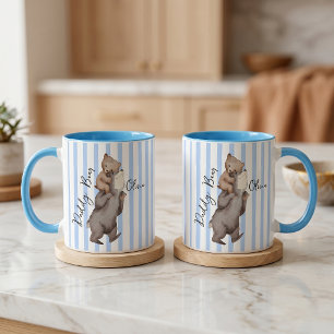 Taza Regalo Del Día Del Padre Oso Papá Rayado Para