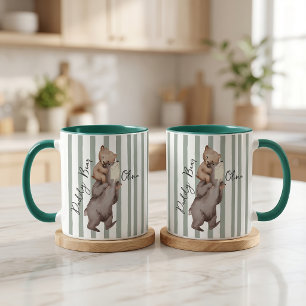 Taza Regalo Del Día Del Padre Oso Papá Rayado Para