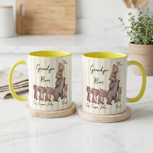 Taza Regalo Del Día Del Padre Oso Papá Rayado Para