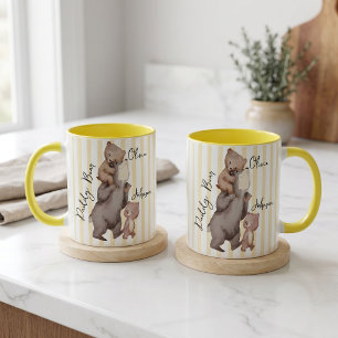 Taza Regalo Del Día Del Padre Oso Papá Rayado Para