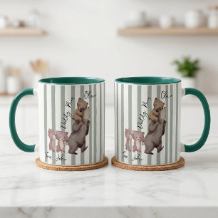 Taza Regalo Del Día Del Padre Oso Papá Rayado Para