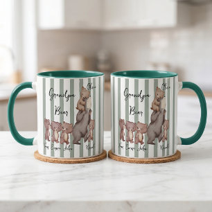 Taza Regalo Del Día Del Padre Oso Papá Rayado Para