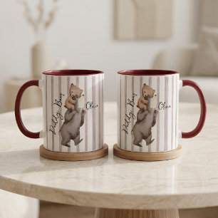 Taza Regalo Del Día Del Padre Oso Papá Rayado Para