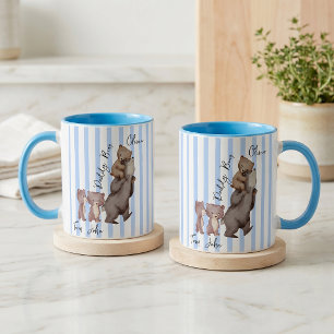 Taza Regalo Del Día Del Padre Oso Papá Rayado Para