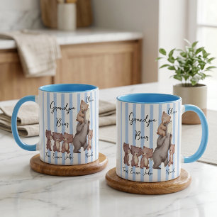 Taza Regalo Del Día Del Padre Oso Papá Rayado Para