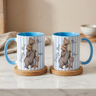 Taza Regalo Del Día Del Padre Oso Papá Rayado Para