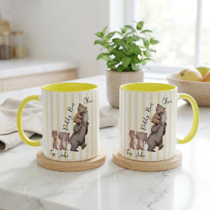 Taza Regalo Del Día Del Padre Oso Papá Rayado Para
