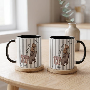 Taza Regalo Del Día Del Padre Oso Papá Rayado Para