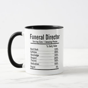 Taza Regalo del director funerario, hechos de nutrición