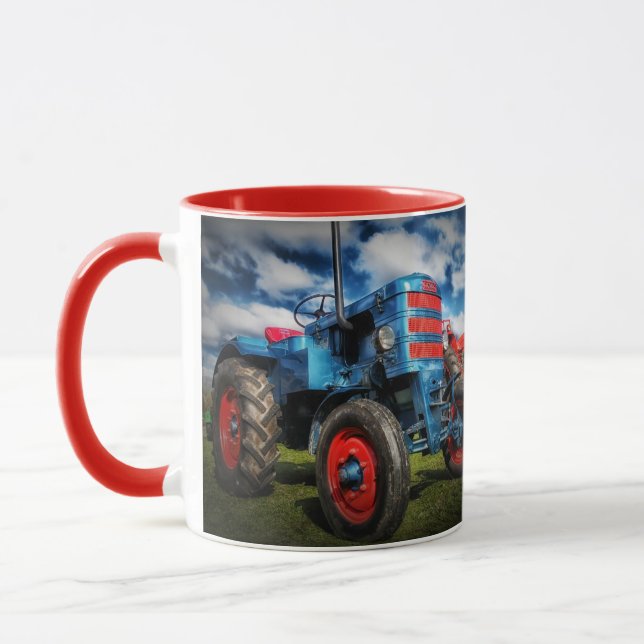 Taza Regalo del ranchero del granjero del rojo azul del (Izquierda)