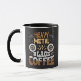 Taza Regalo divertido de café negro Heavy Metal