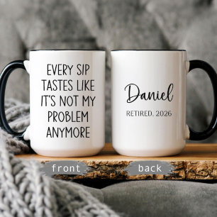 Taza Regalo Divertido de Jubilación Personalizado con N