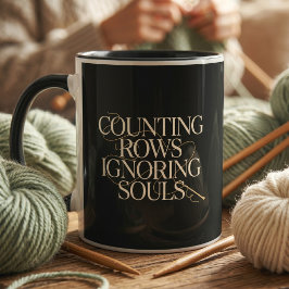 Taza Regalo divertido para tejedora Contando filas igno