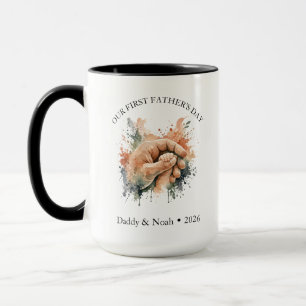 Taza Regalo Estético de Acuarela Boho para el Primer Dí
