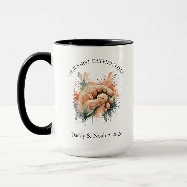 Taza Regalo Estético de Acuarela Boho para el Primer Dí (Izquierda)