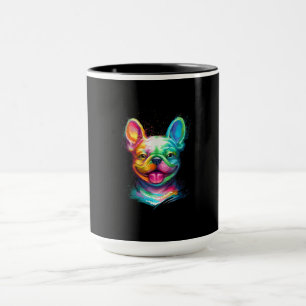Taza regalo feliz de cara sonriente de bulldog francés