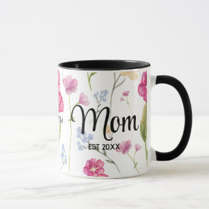 Taza Regalo Floral Wildflower Nueva Mamá Mamá Estableci