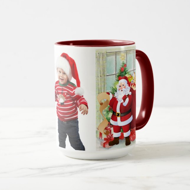 Taza Regalo fotográfico de Santa Claus para la abuela (Anverso derecho)