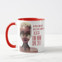 Taza Regalo griego de encargo rojo y blanco de la
