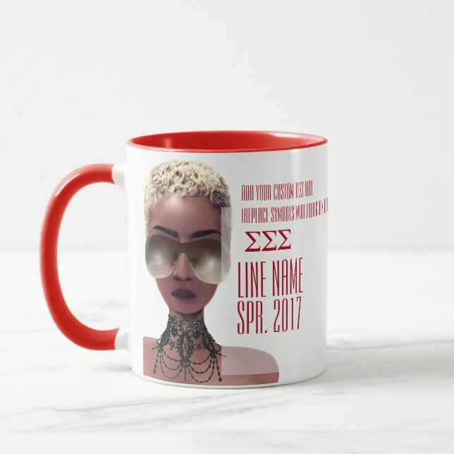 Taza Regalo griego de encargo rojo y blanco de la (Izquierda)