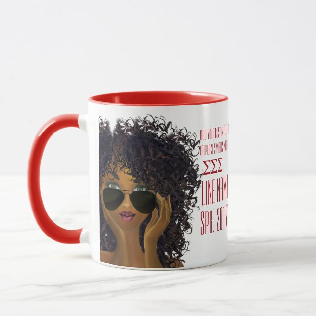 Taza Regalo griego rojo y blanco de la hermandad de (Izquierda)